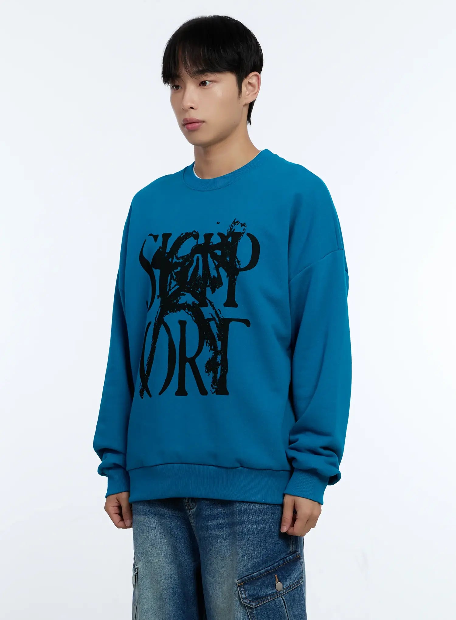 Men's Grunge Graphic Sweatshirt IG515