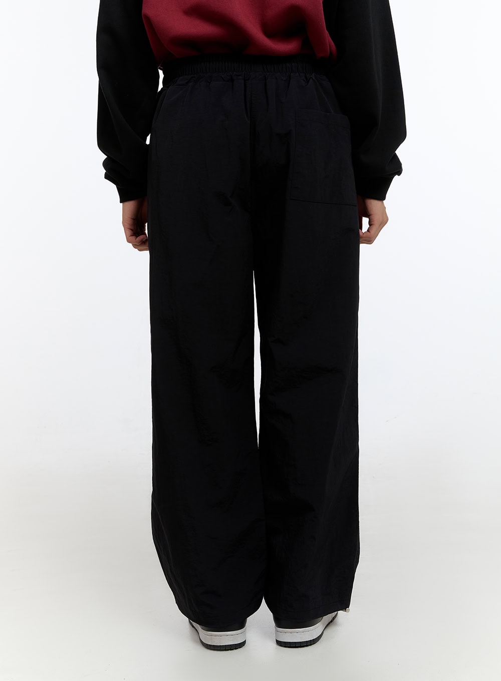 Men's Banded Mixed Color Nylon Wide Pants IS413