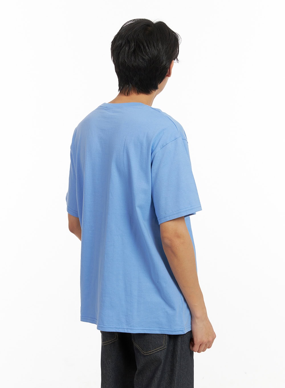 Men's Graphic Lettering Tee (Light Blue) IY424