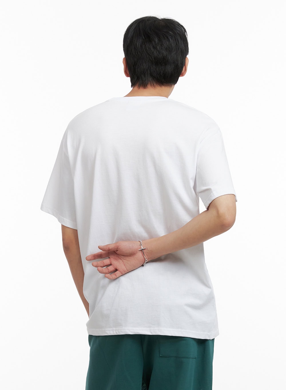 Men's Round Neck Graphic Cotton Tee IL404