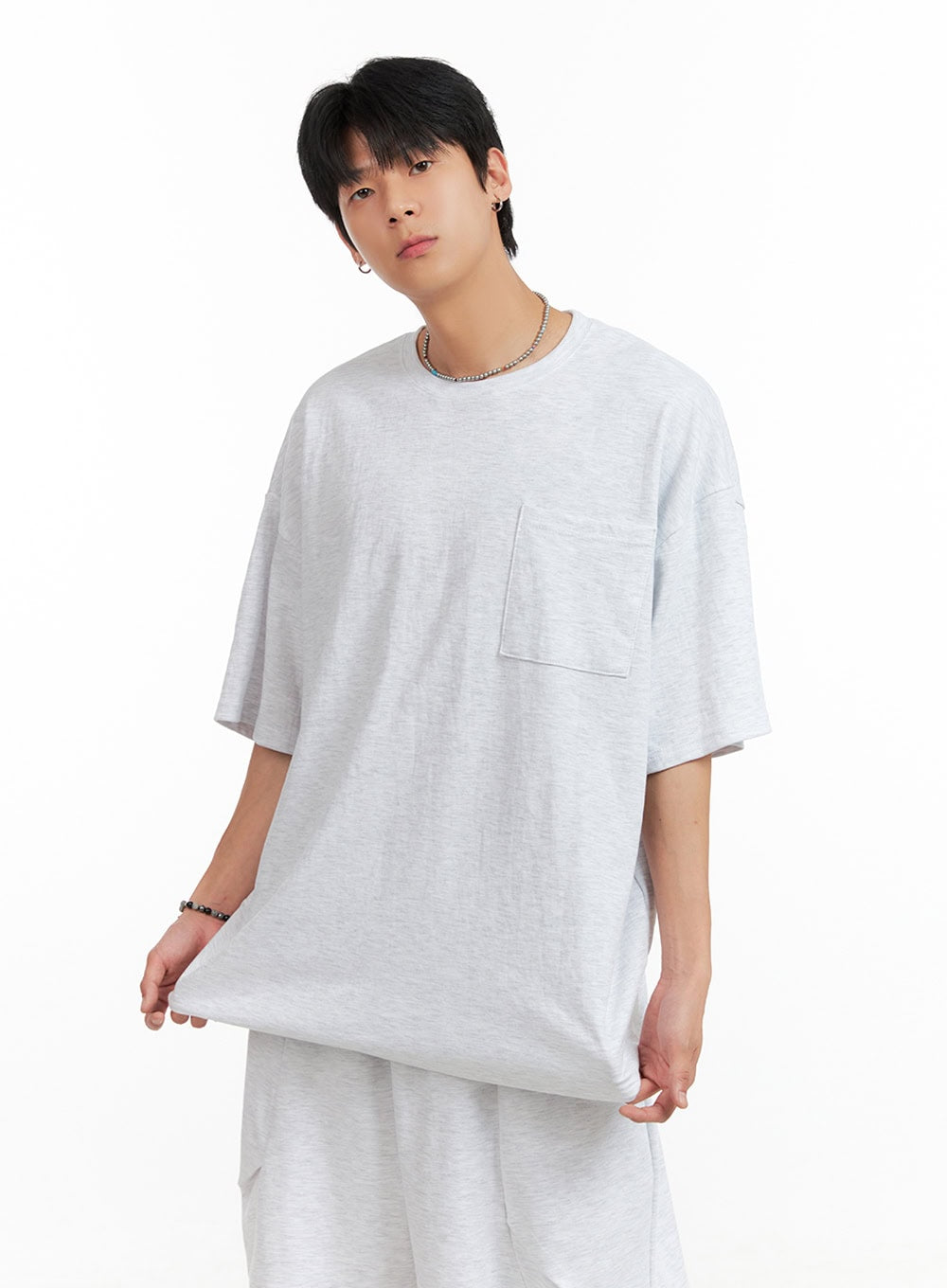 Men's Oversized Cozy Pocket T-Shirt IG402