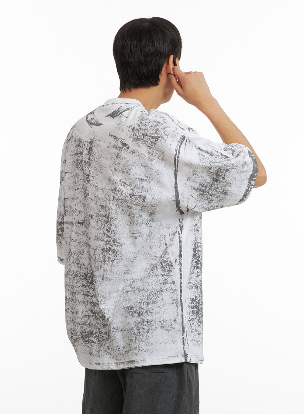 Men's Graphic Round Neck Oversized Top IU418