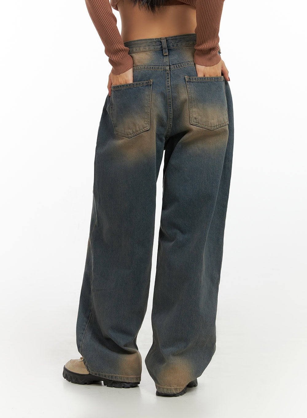 Esme Wide Washed Denim Jeans IS427