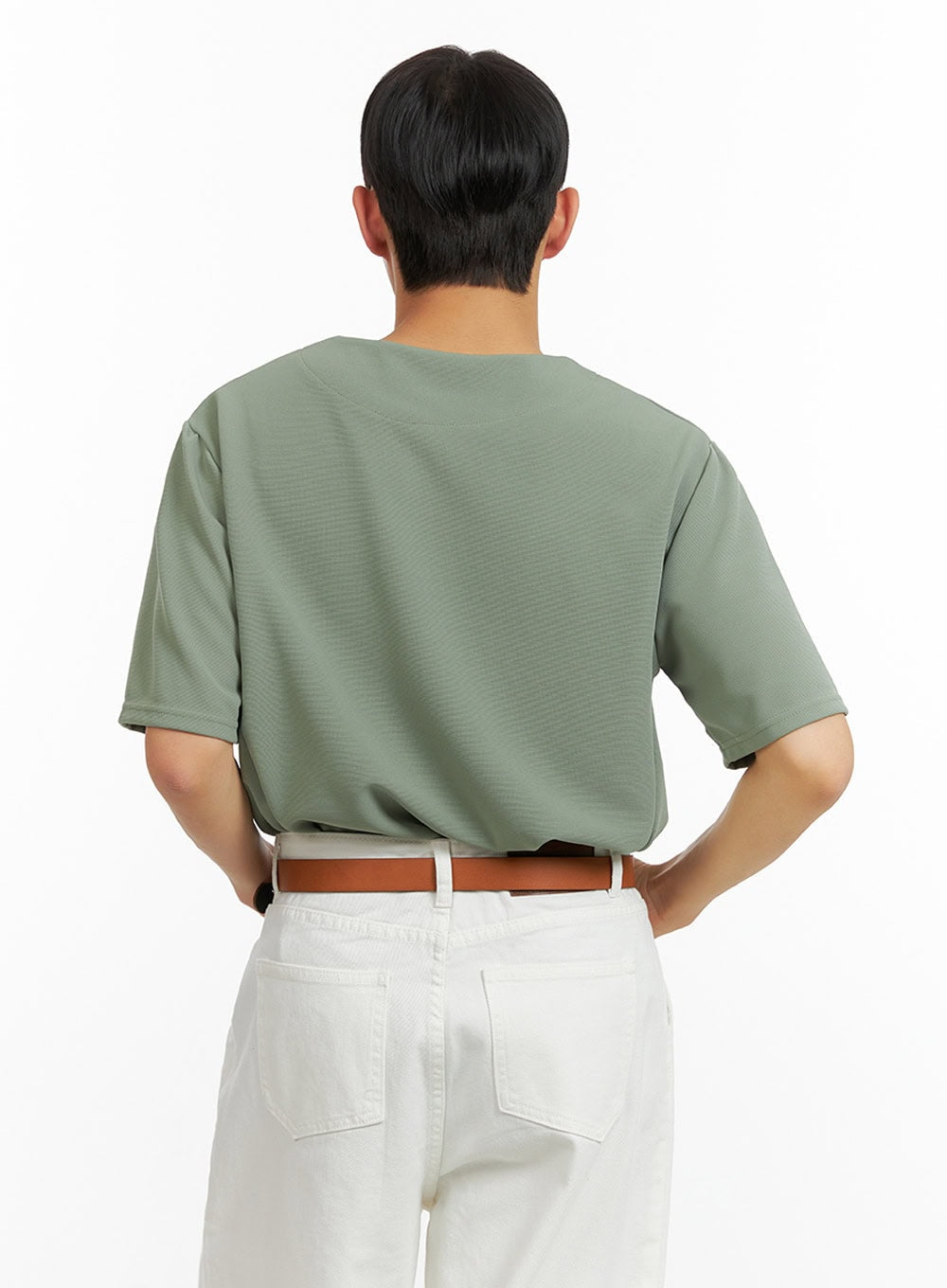 Men's Solid V-Neck T-Shirt IU414