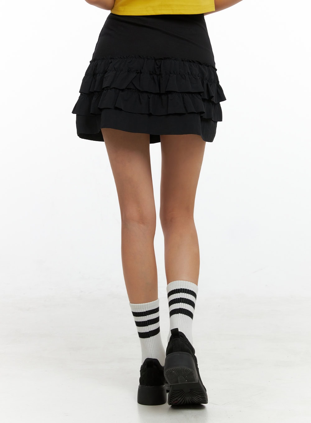 Shirred Ribbon Frill Mini Skirt IG405