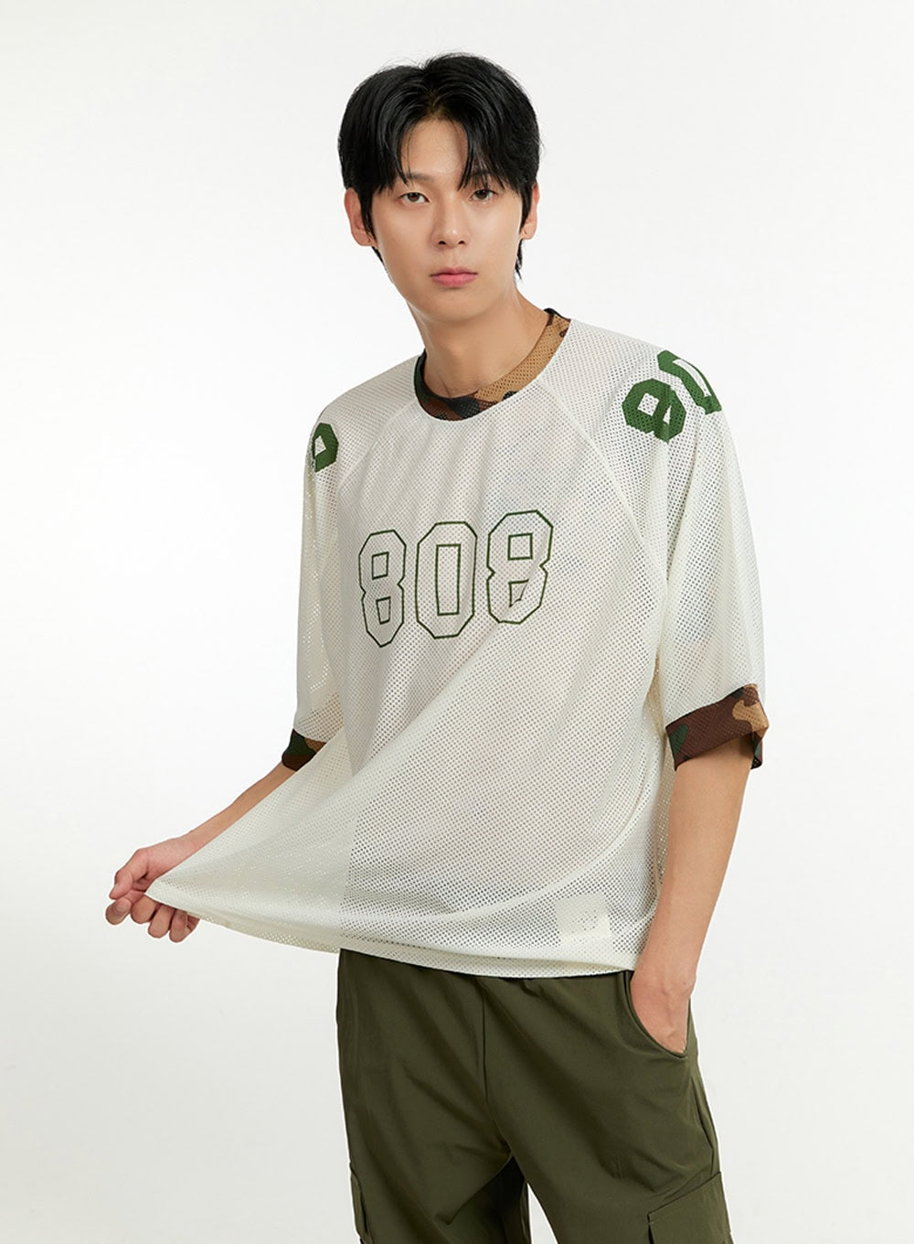 Men's Mesh Camo Raglan T-Shirt IL412