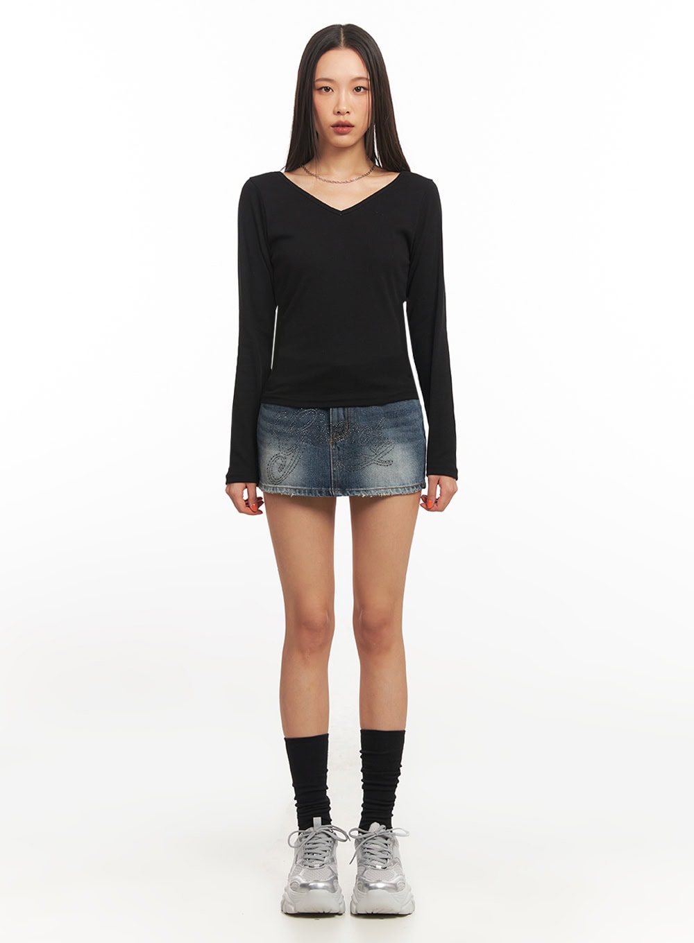 V-Neck Long Sleeve Top IA507