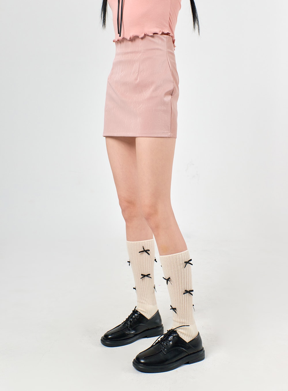 Faux Leather Mini Skirt IJ430