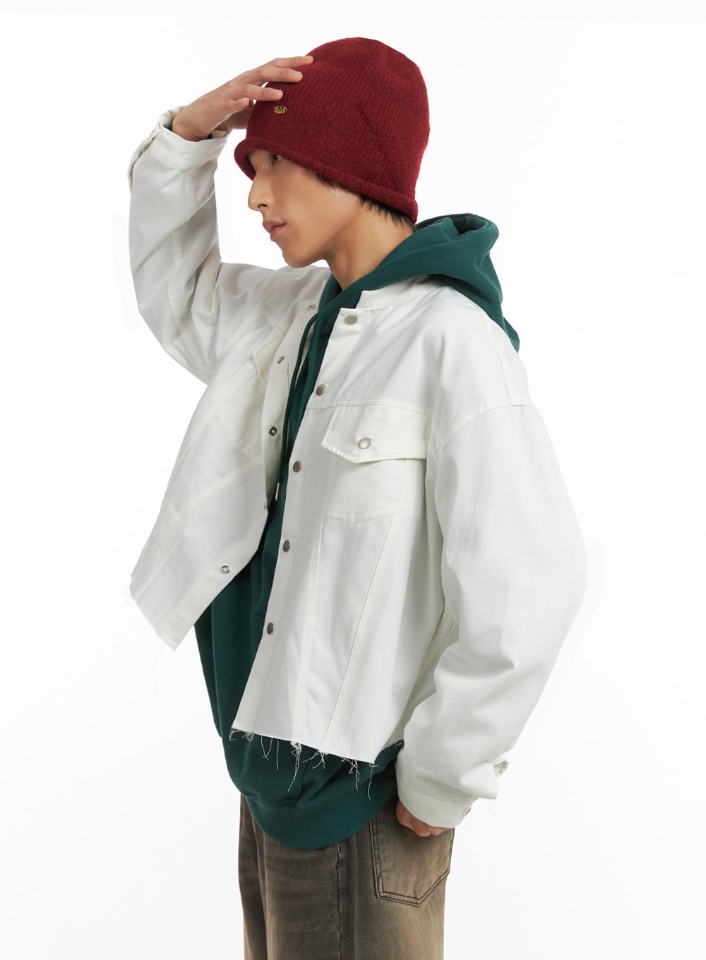 Men's Cotton Buttoned Trucker Jacket IO402