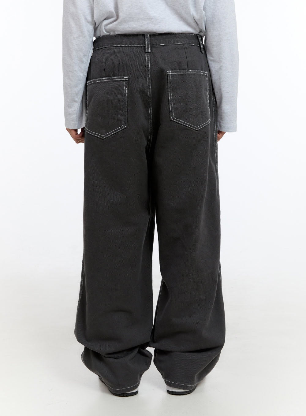 Men's Pintuck Wide Fit Cotton Pants IS413