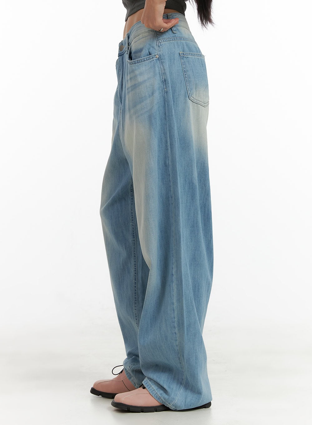 Washed Comfort Baggy Jeans CU414