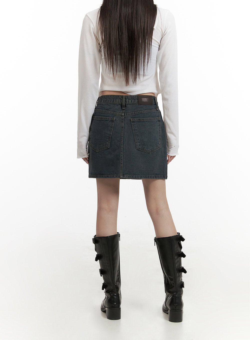 Low Wash Indigo Dream Denim Mini Skirt CY407