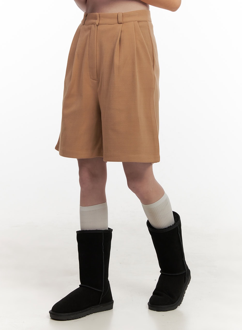 Pintuck Solid Half Pants OD418