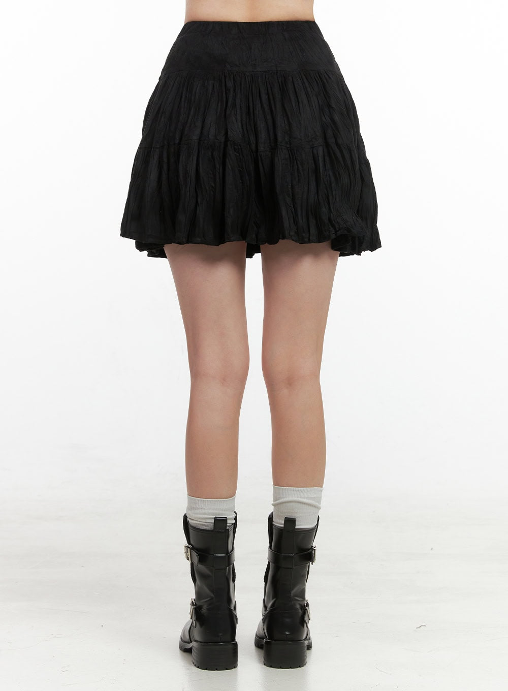 Wrinkled Ruffle Mini Skirt OO416