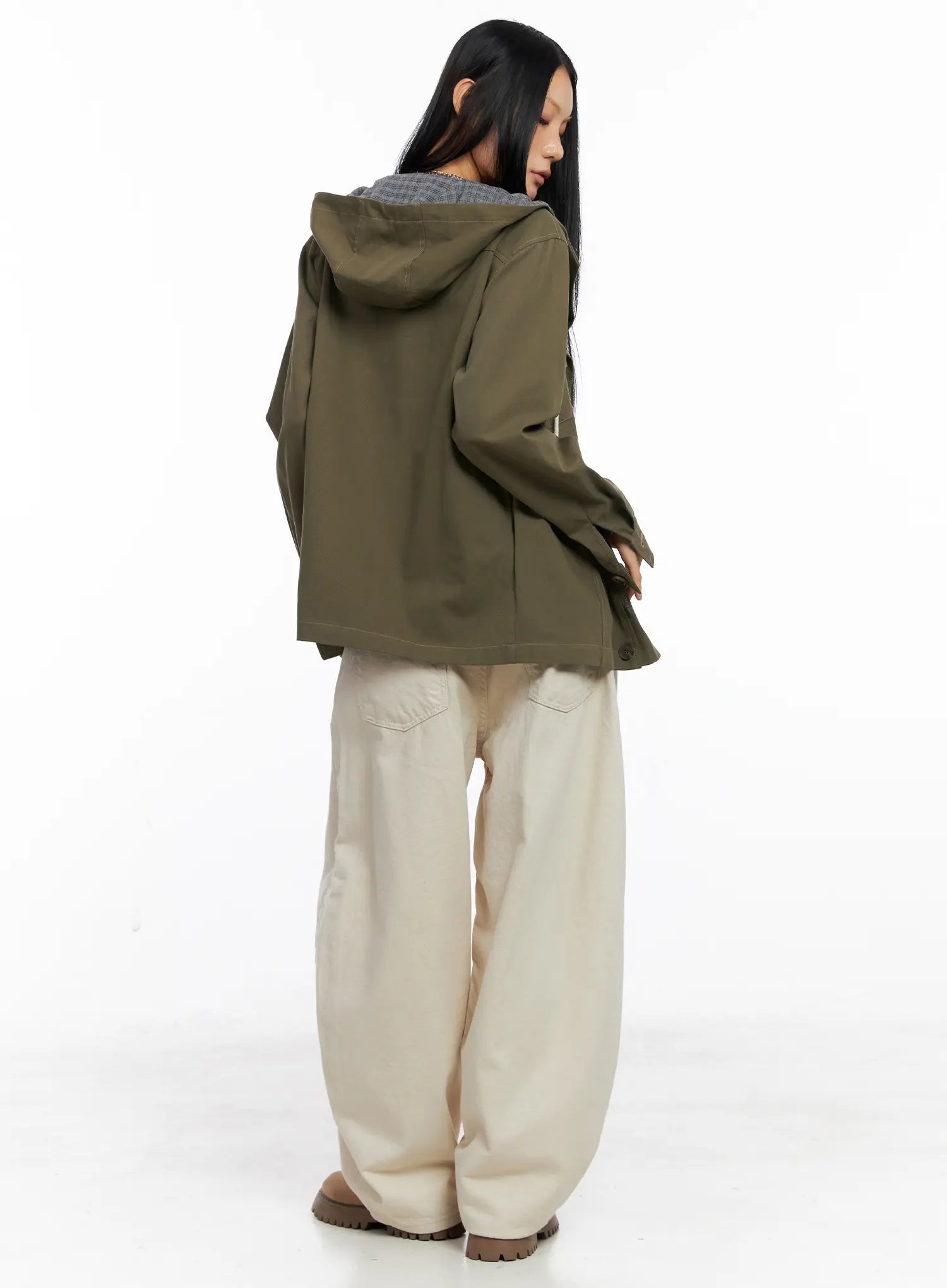 Two-Tone Embroidered Cotton Hoodie Jacket CS511