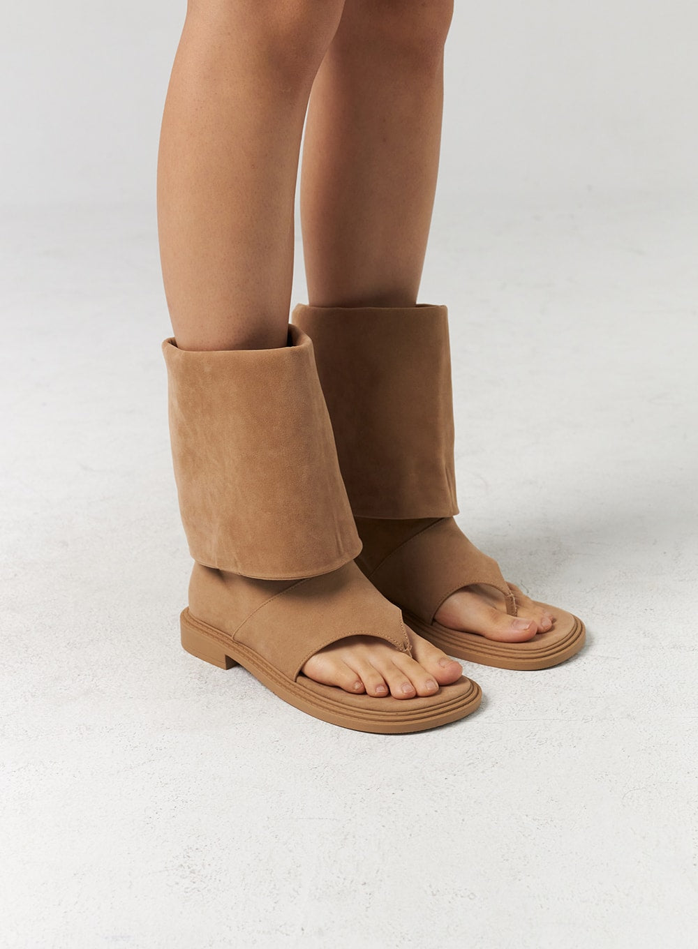 Cut Out Toe Mid-Calf Boots CL310