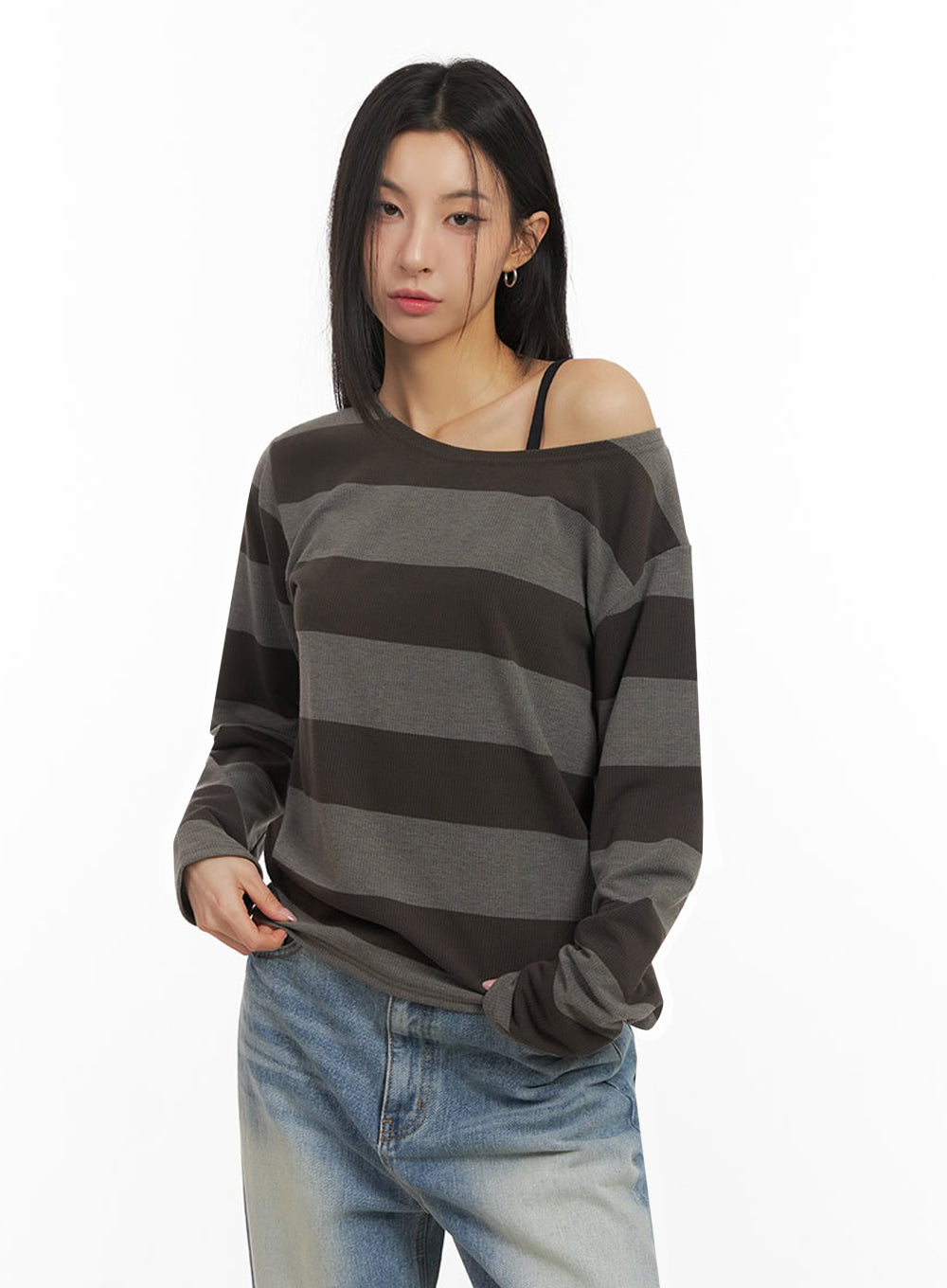 One-Shoulder Striped Top ID431