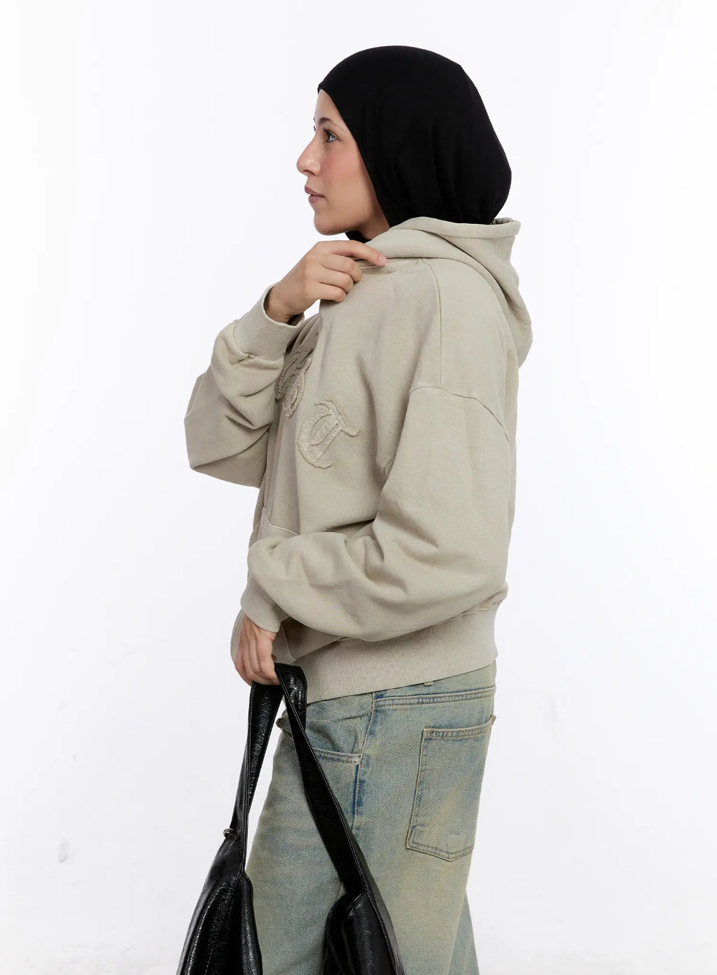 Oversized Cotton Zip-Up Hoodie CS524