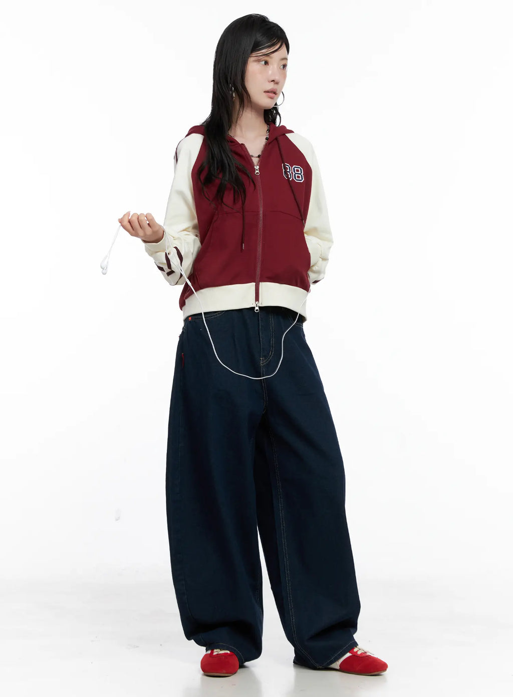 Carina Back Print Baggy Jeans CS529