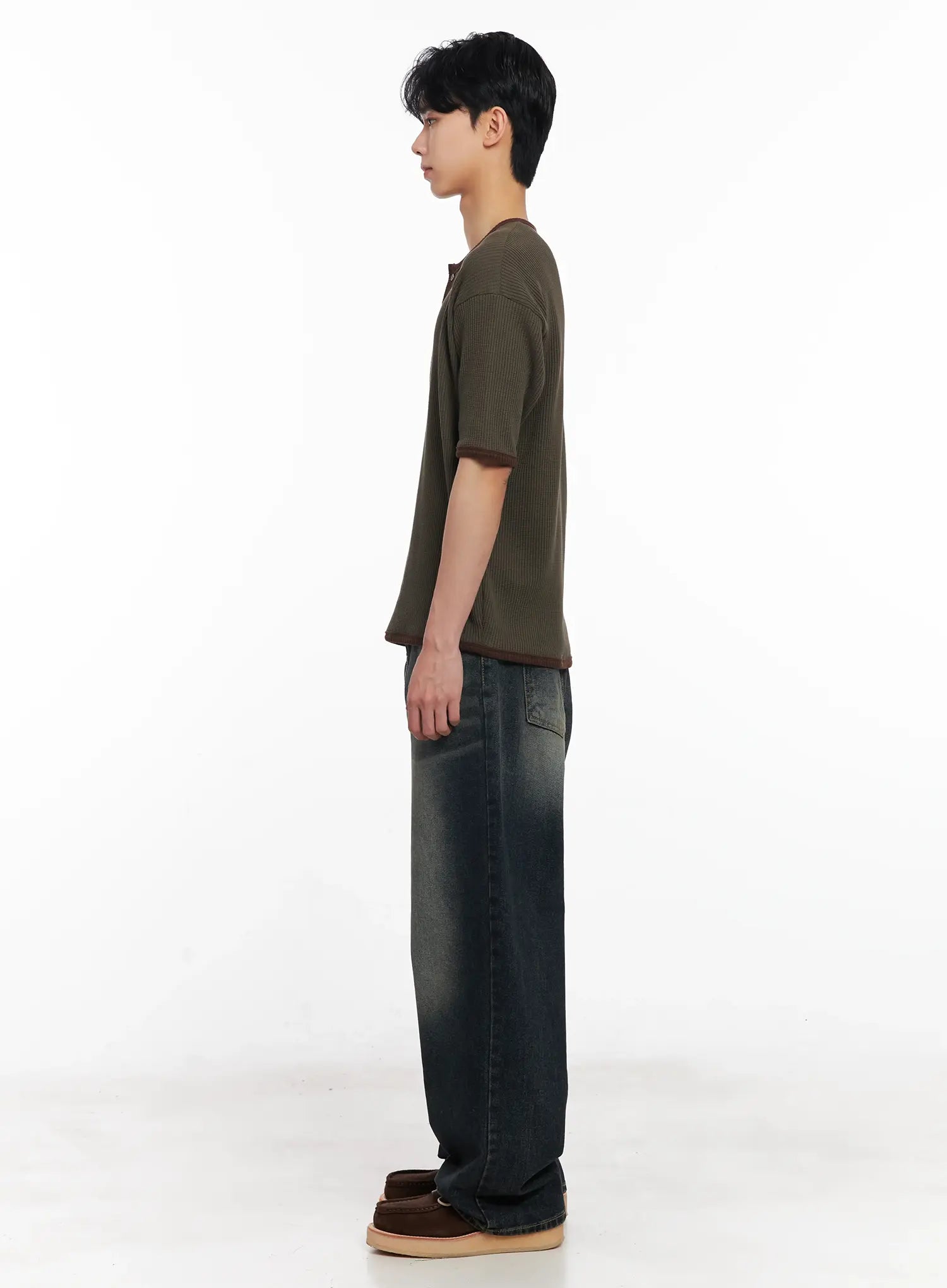 Men's Washed Baggy Jeans IU526