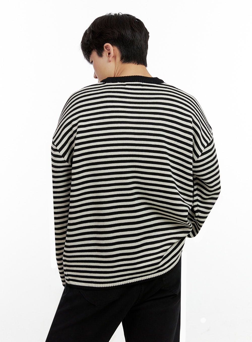 Men's Acrylic Striped Long Sleeve Top IN422