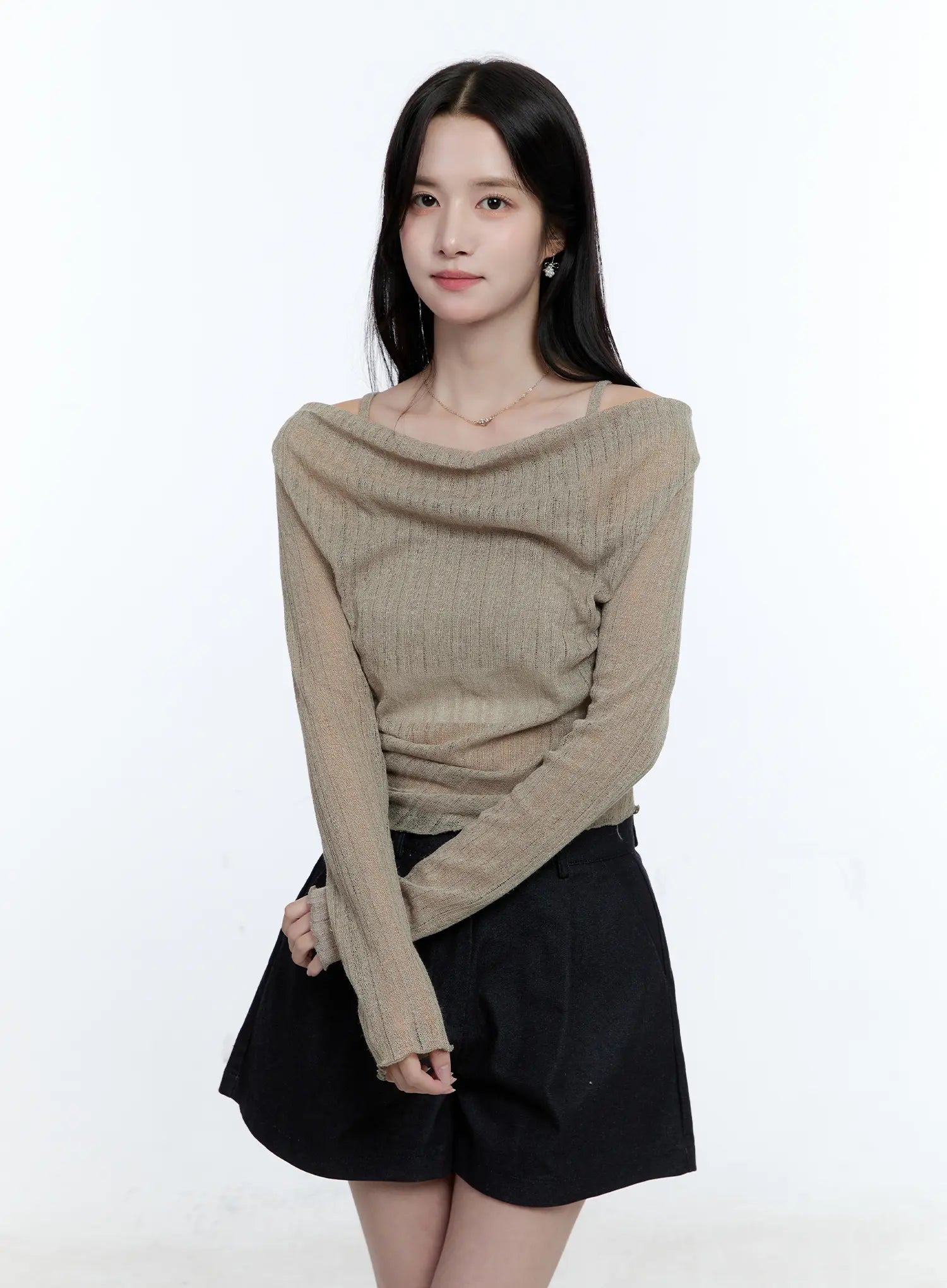 Mesh Knit Off-Shoulder and Cami Set CG513