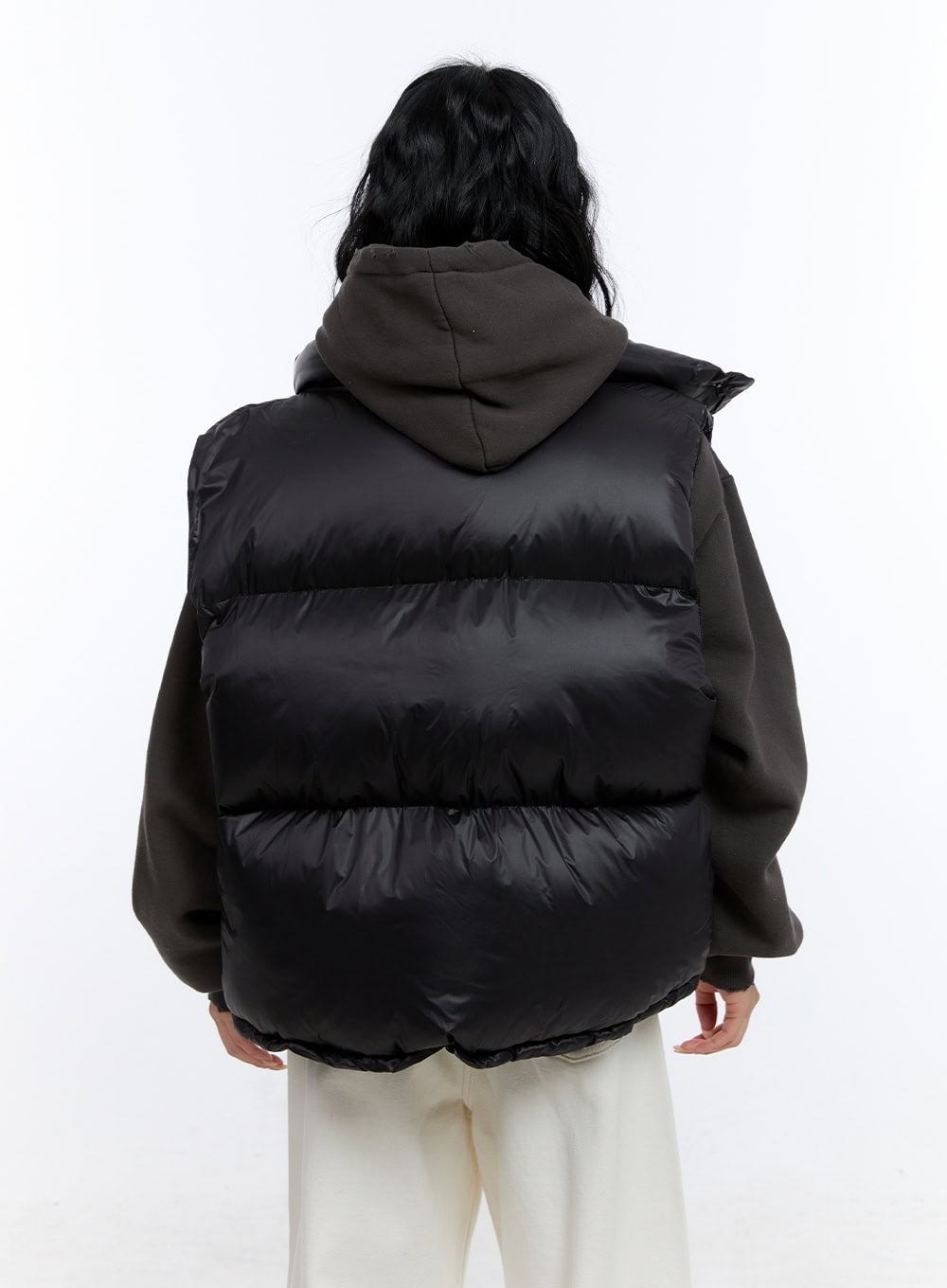 Oversized Chic Zip-Up Puffer Vest CD419