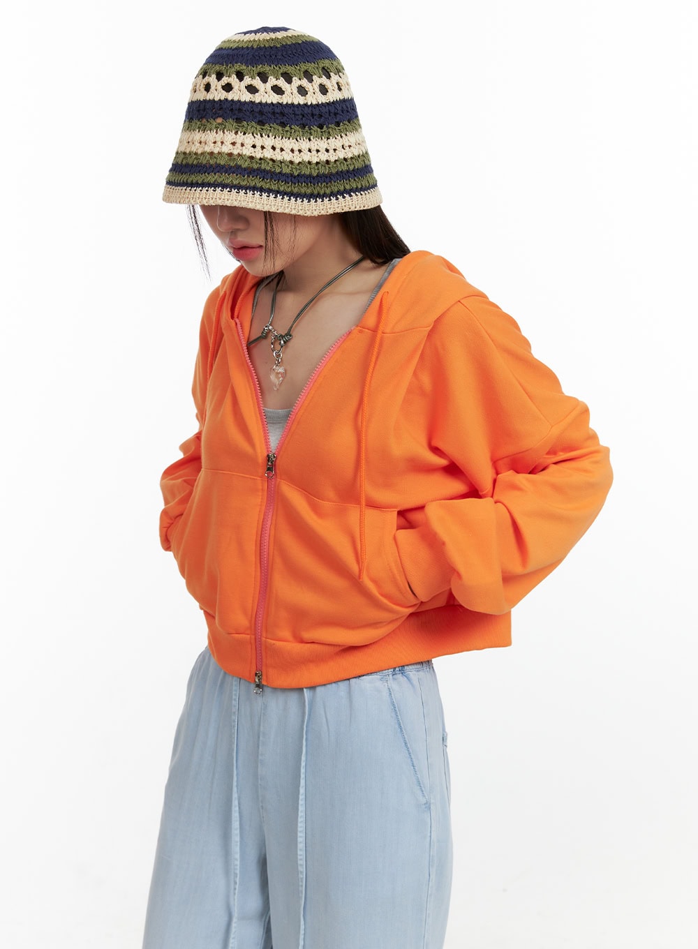 Crop Zip-Up Hoodie OL408