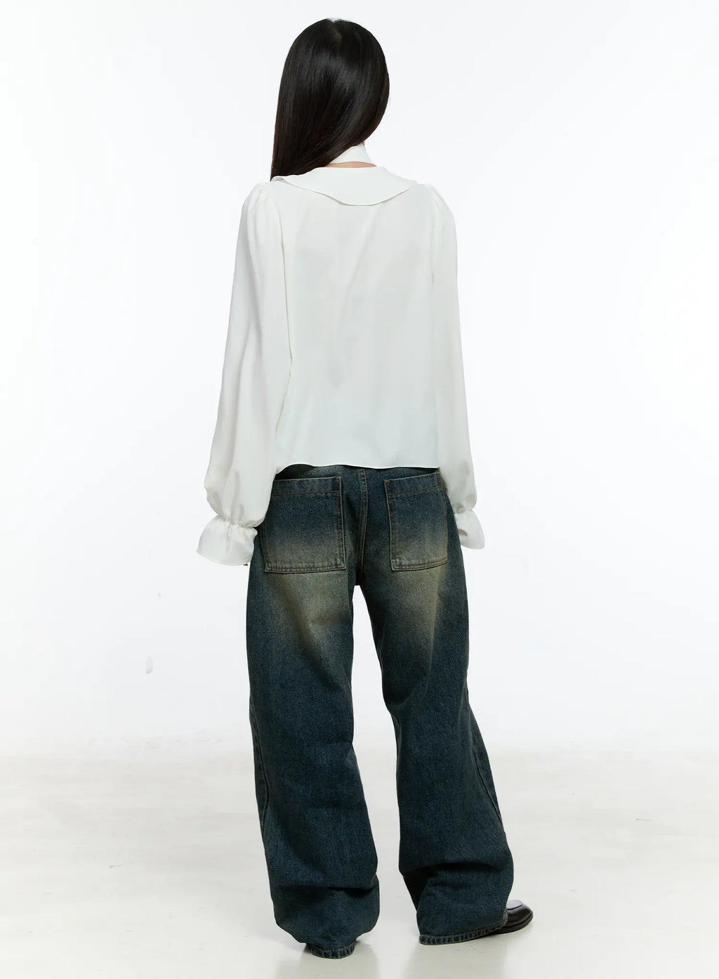 Ruffled Chiffon Blouse with Scarf Set CS518