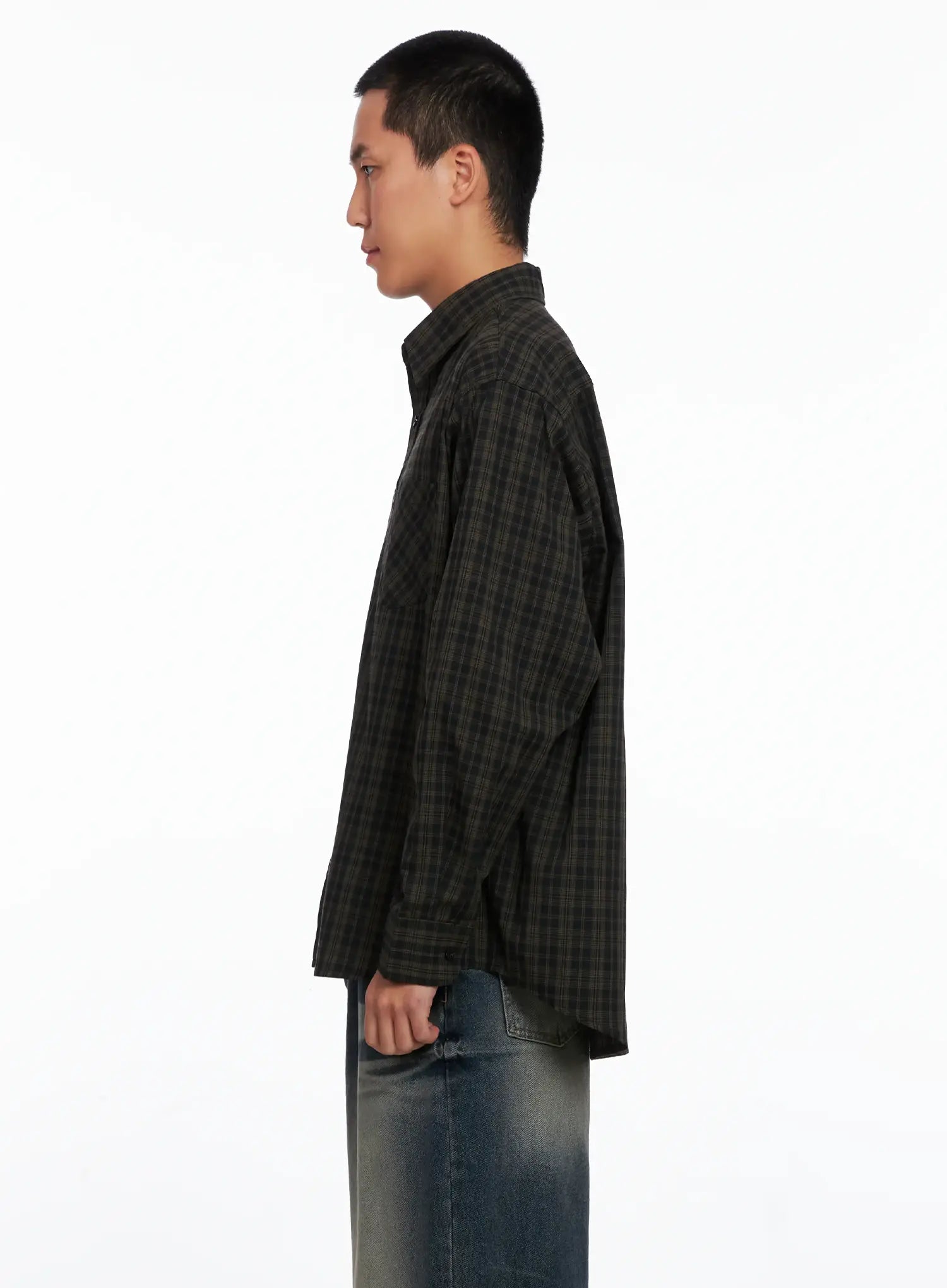 Men's Checkered Button Up Shirt IS510