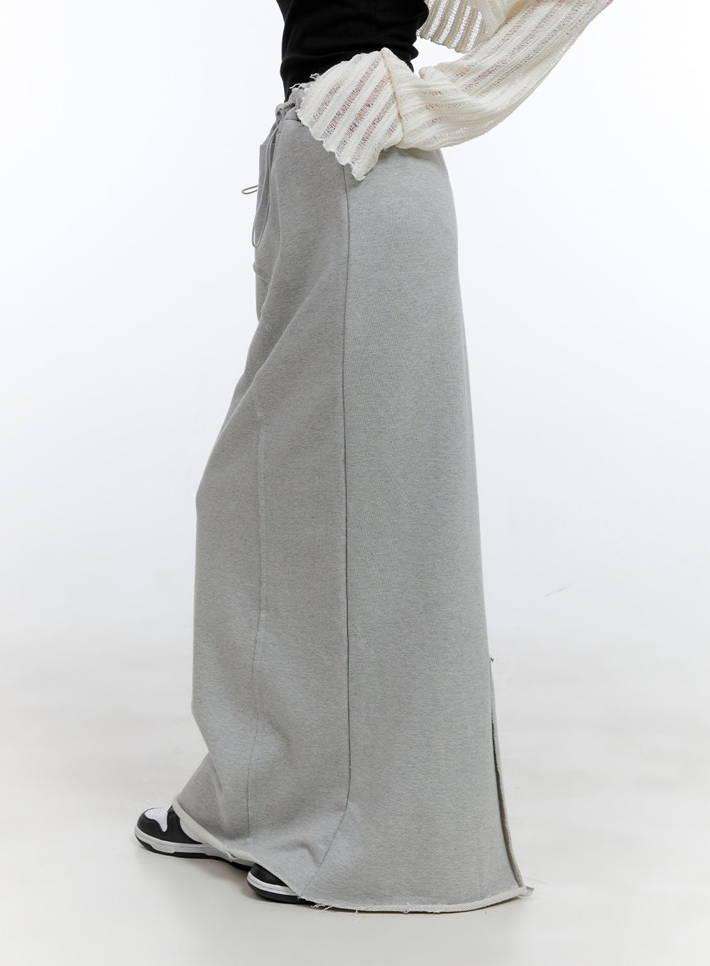 Distressed Sweat Maxi Skirt CG413