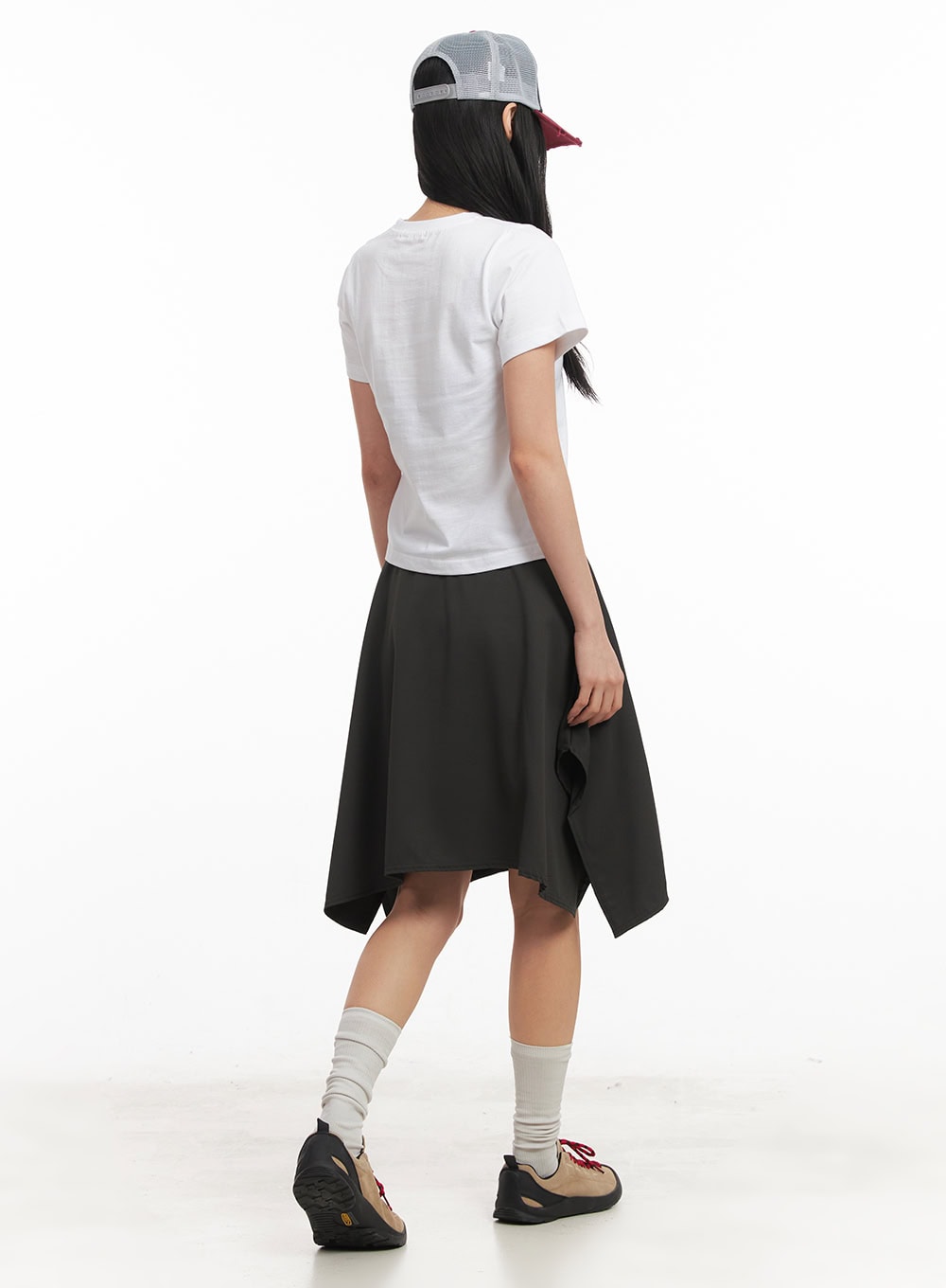 Asymmetric Flared Midi Skirt CM504