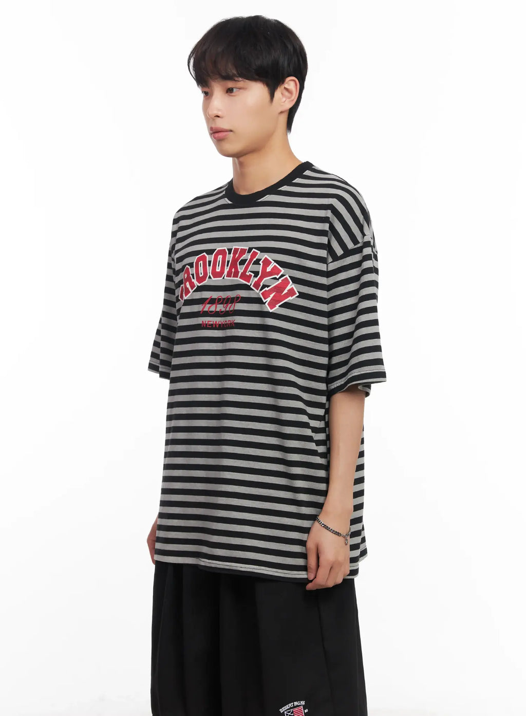 Men's Striped Oversize Tee IU518