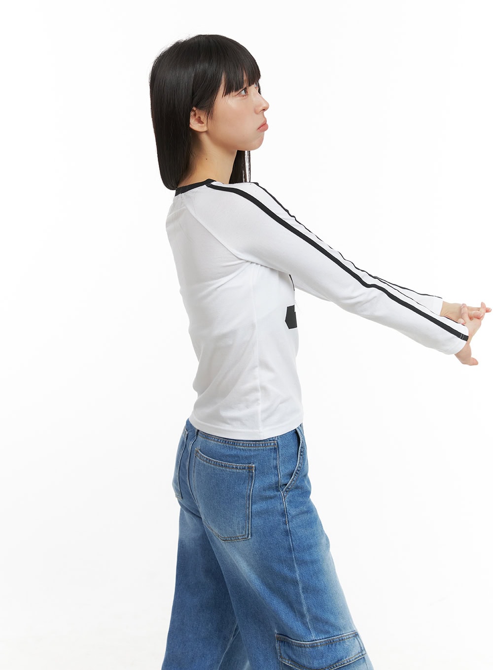 Blokecore Cotton Lettering Raglan Crop Top CG420