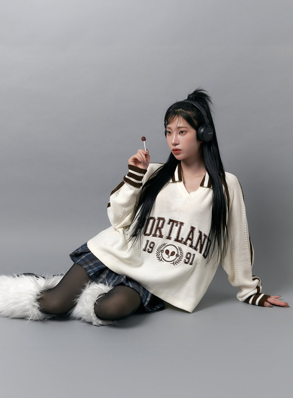 Checkered Winter Pleated Mini Skirt CJ516