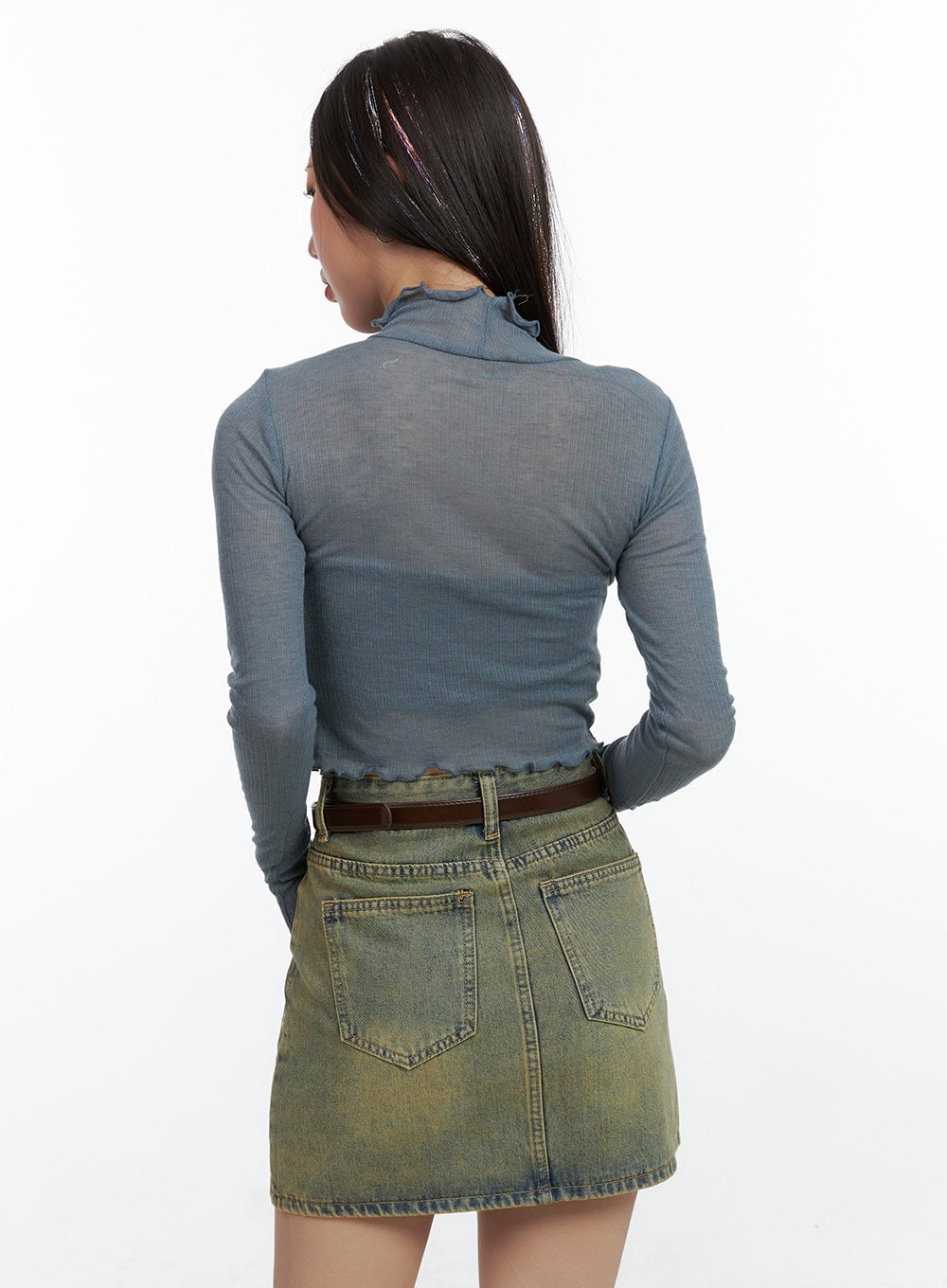 Sheer Crop Long Sleeve Tee OL408