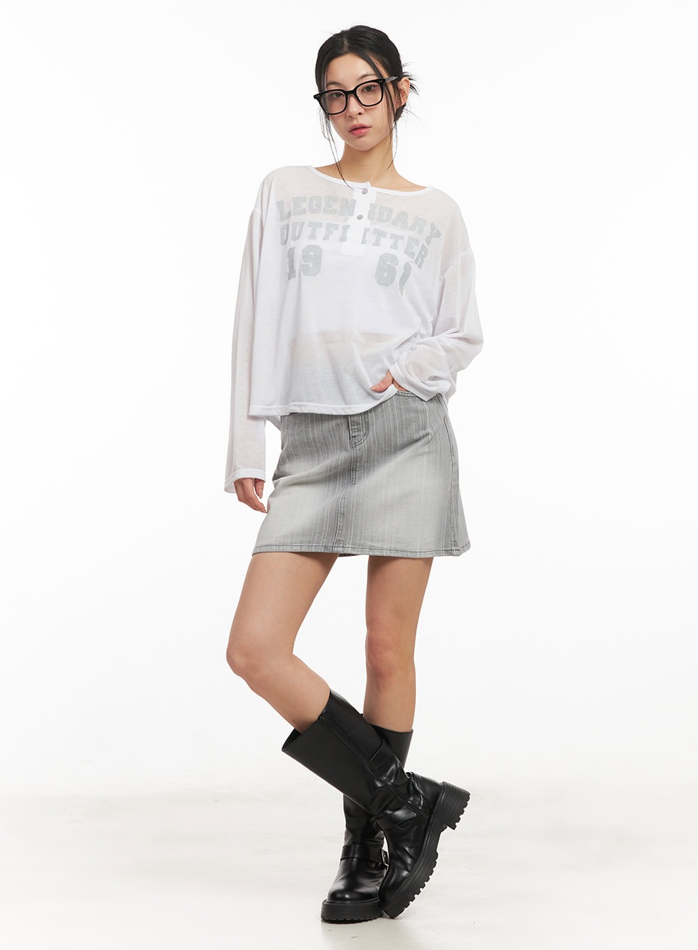 Washed Denim Mini Skirt CM503