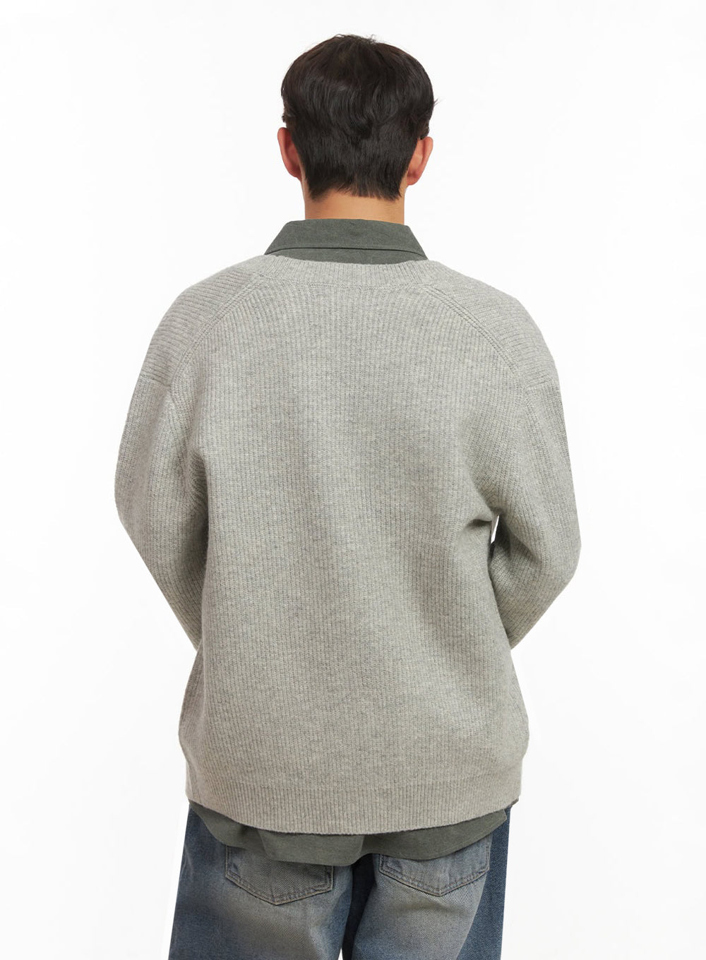 Men's V-Neck Buttoned Knit Cardigan ID431