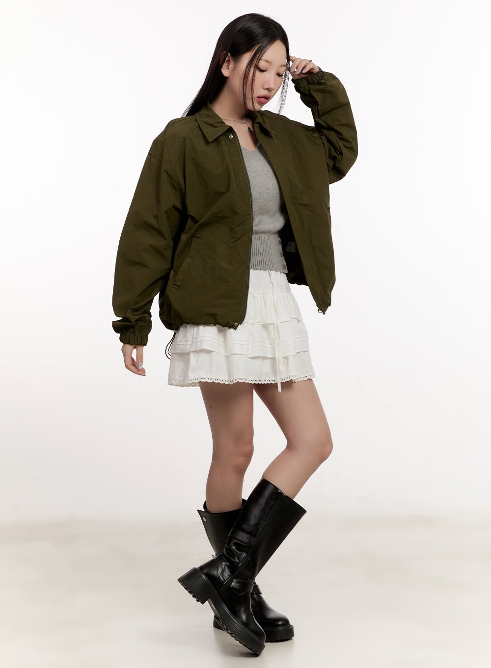 Collared Loose-Fit Windbreaker Jacket CM510