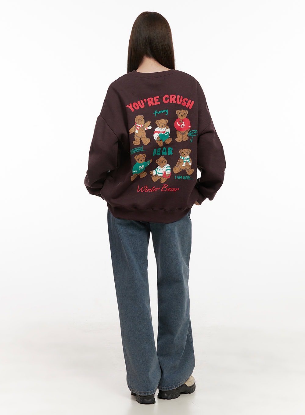 Loose-Fit Graphic Bear Crew Neck OD412