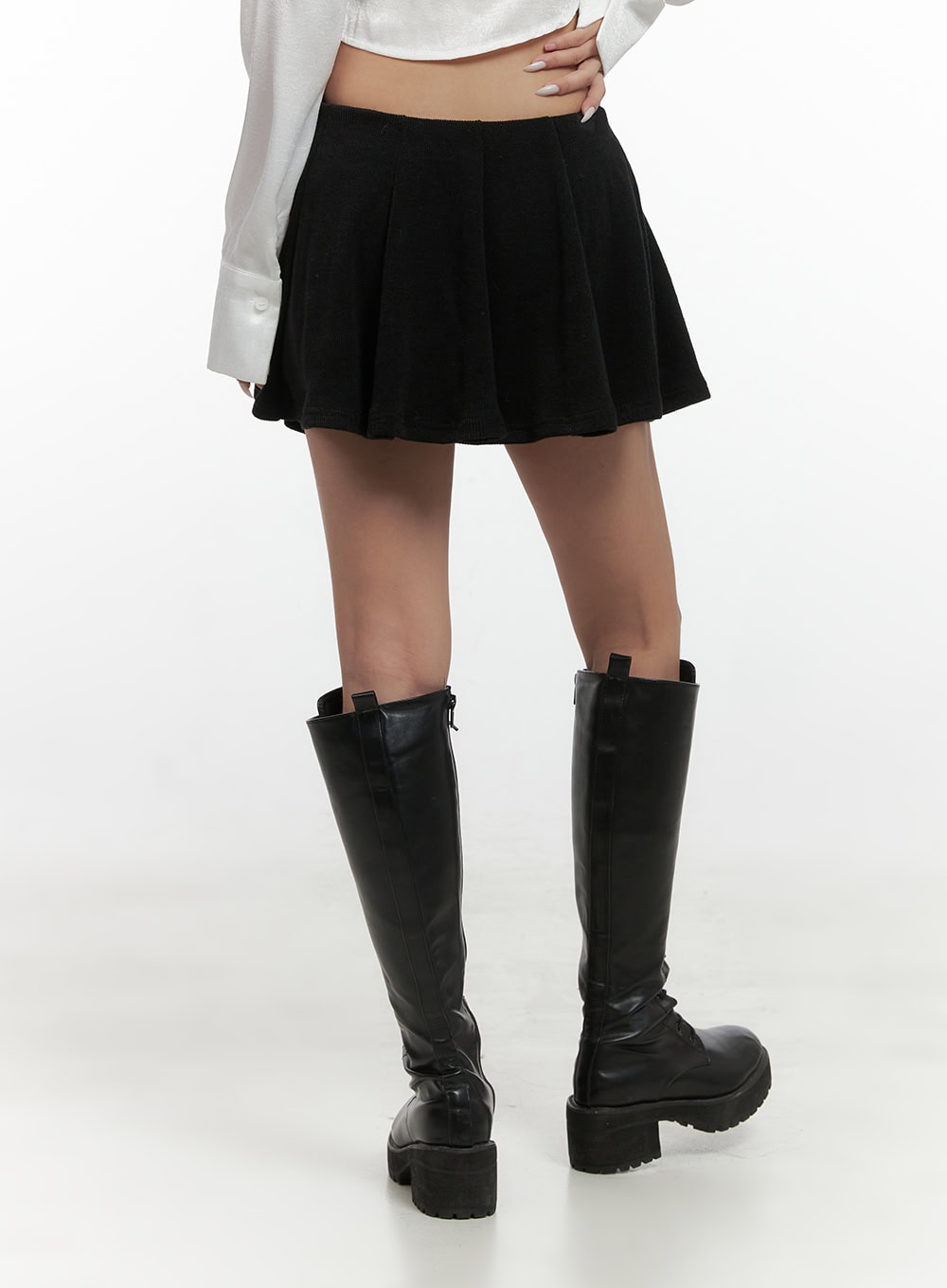 Chic Flared Polyester Mini Skirt CS425