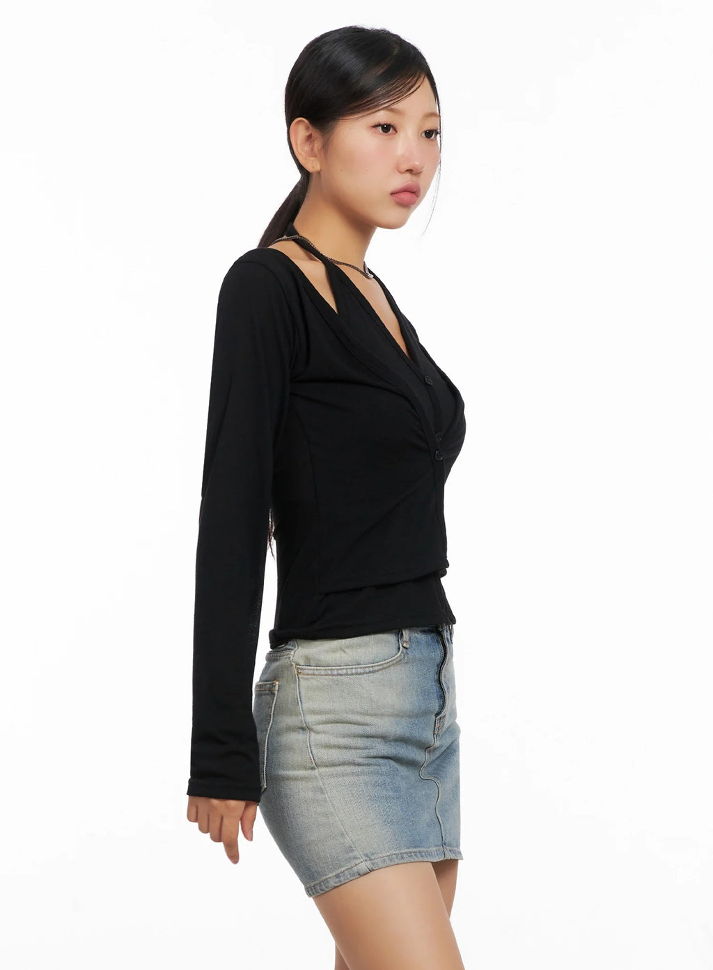 Layered Halter Cardigan IG527