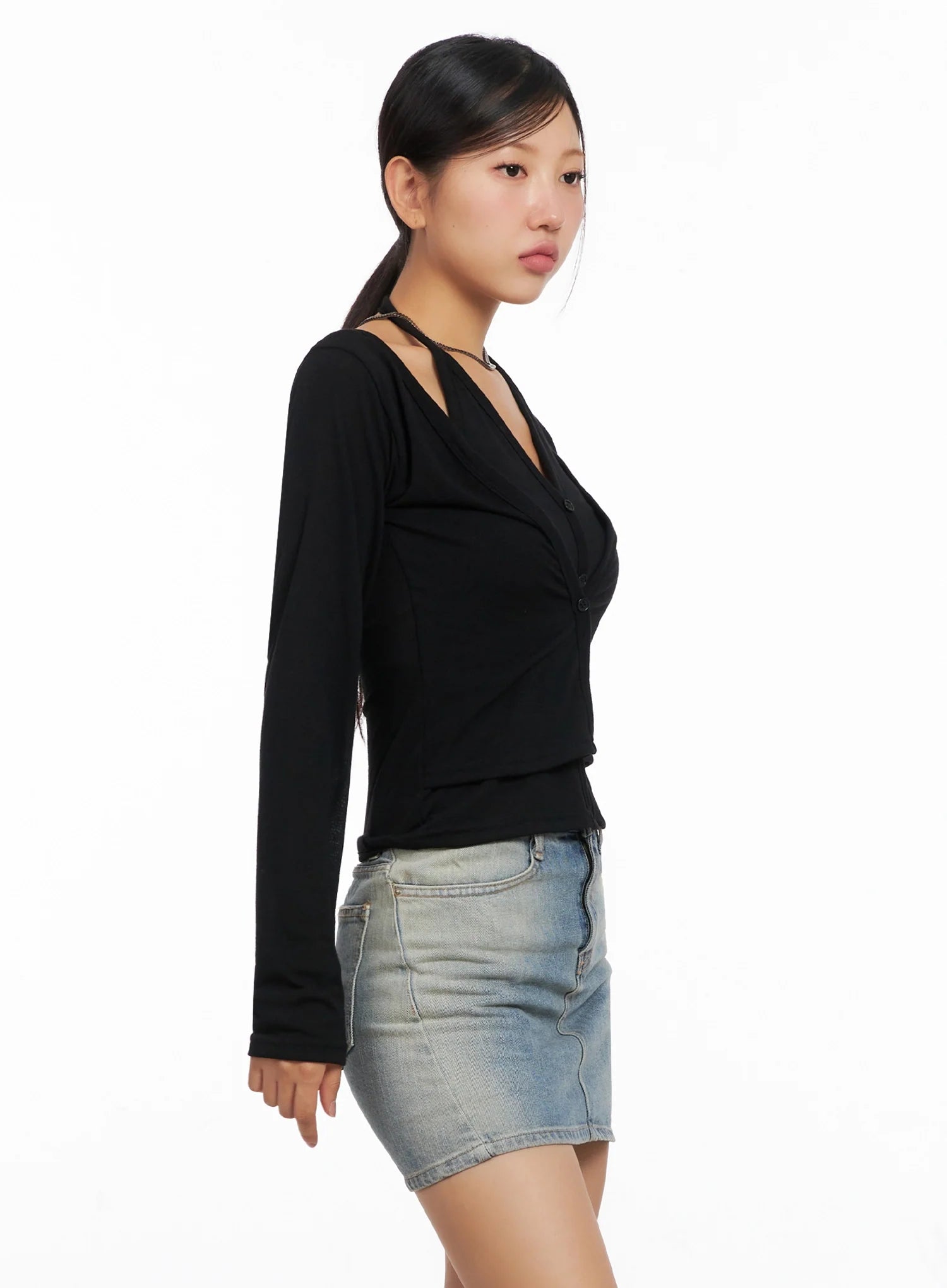 Layered Halter Cardigan IG527