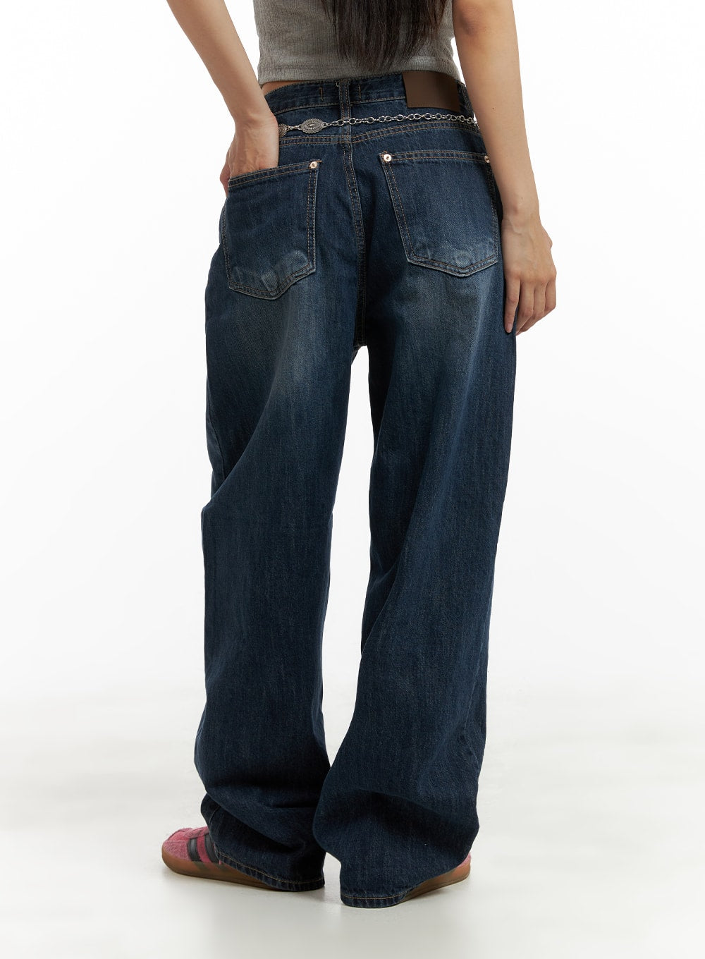 Washed Denim Baggy Jeans CA423