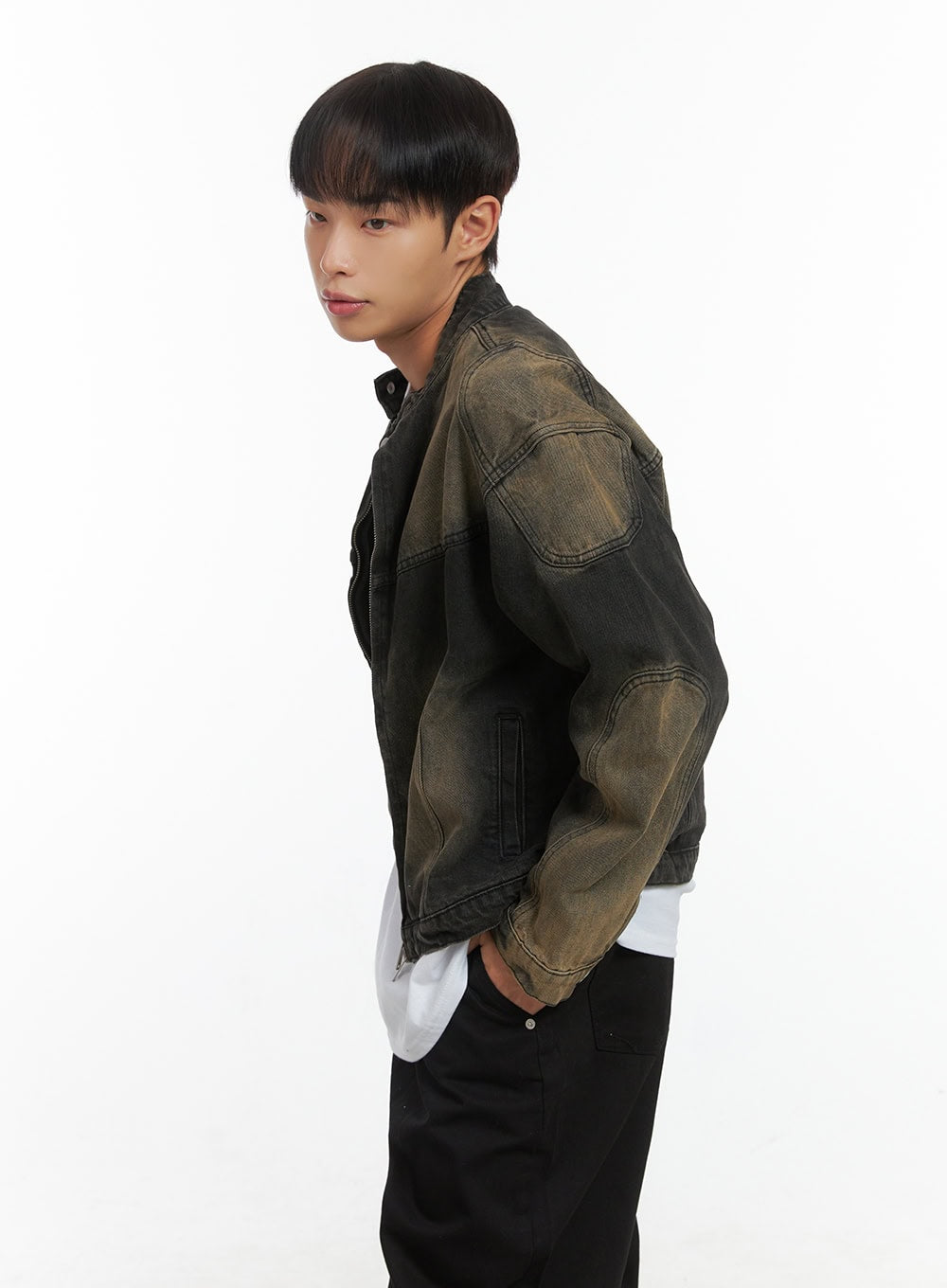 Men's Denim Biker Jacket CO408