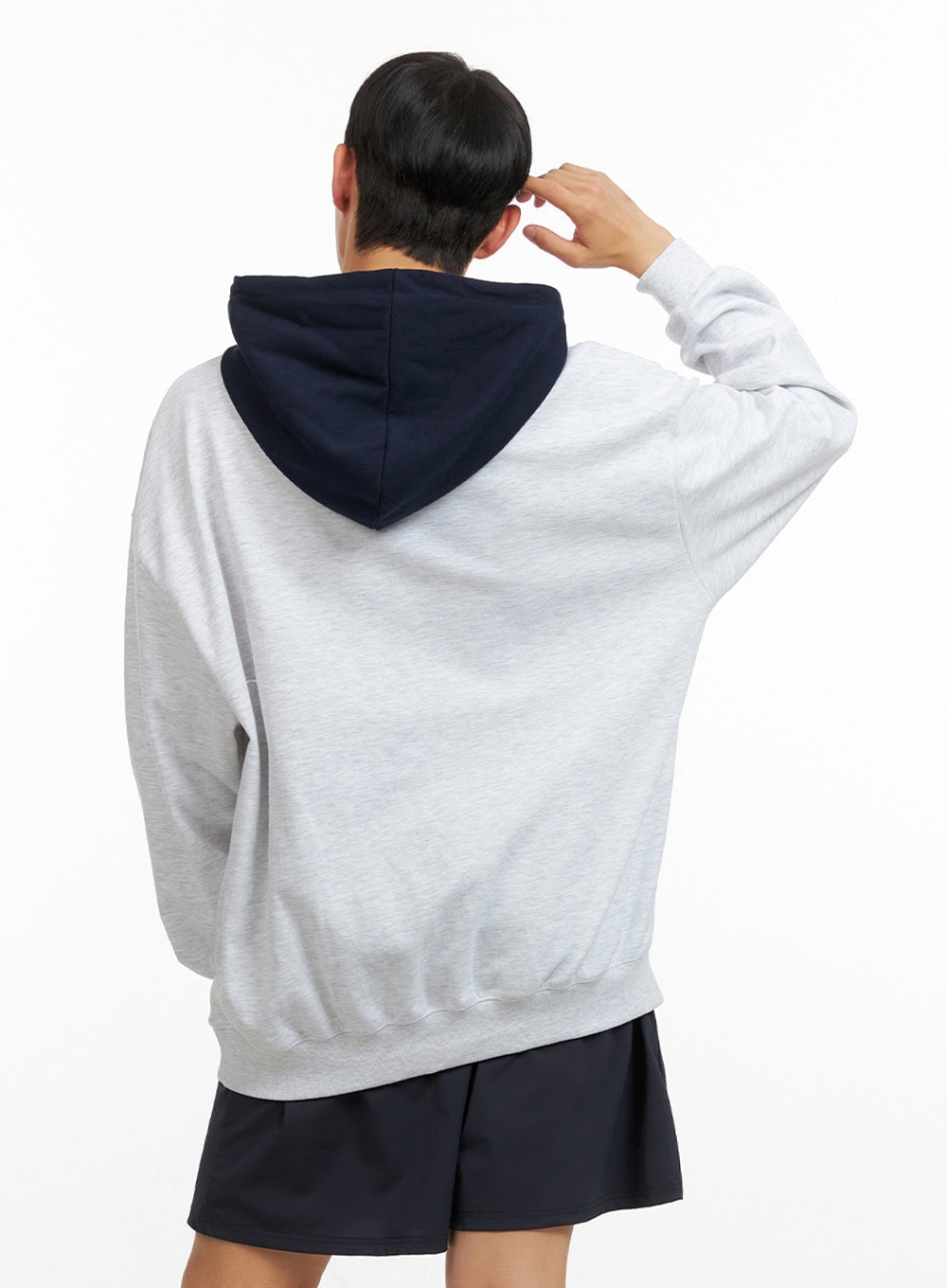 Men's Contrasting Hoodie (White) IU414