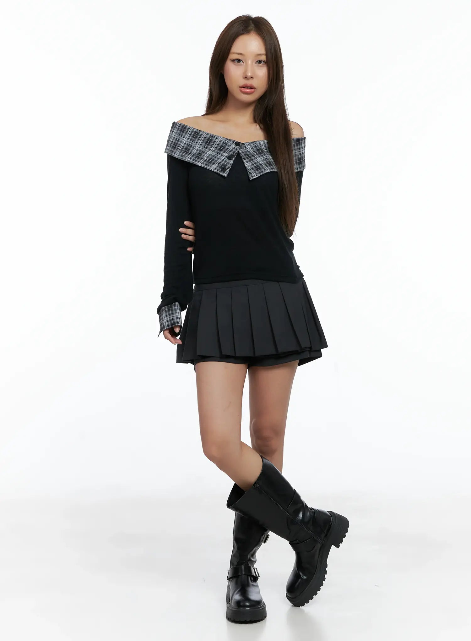 Trendy Pleated Mini Skirt CS504