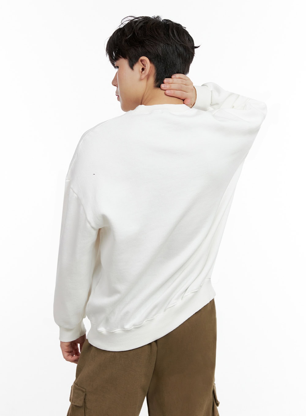 Men's Camo Patch Crewneck Sweatshirt IN422