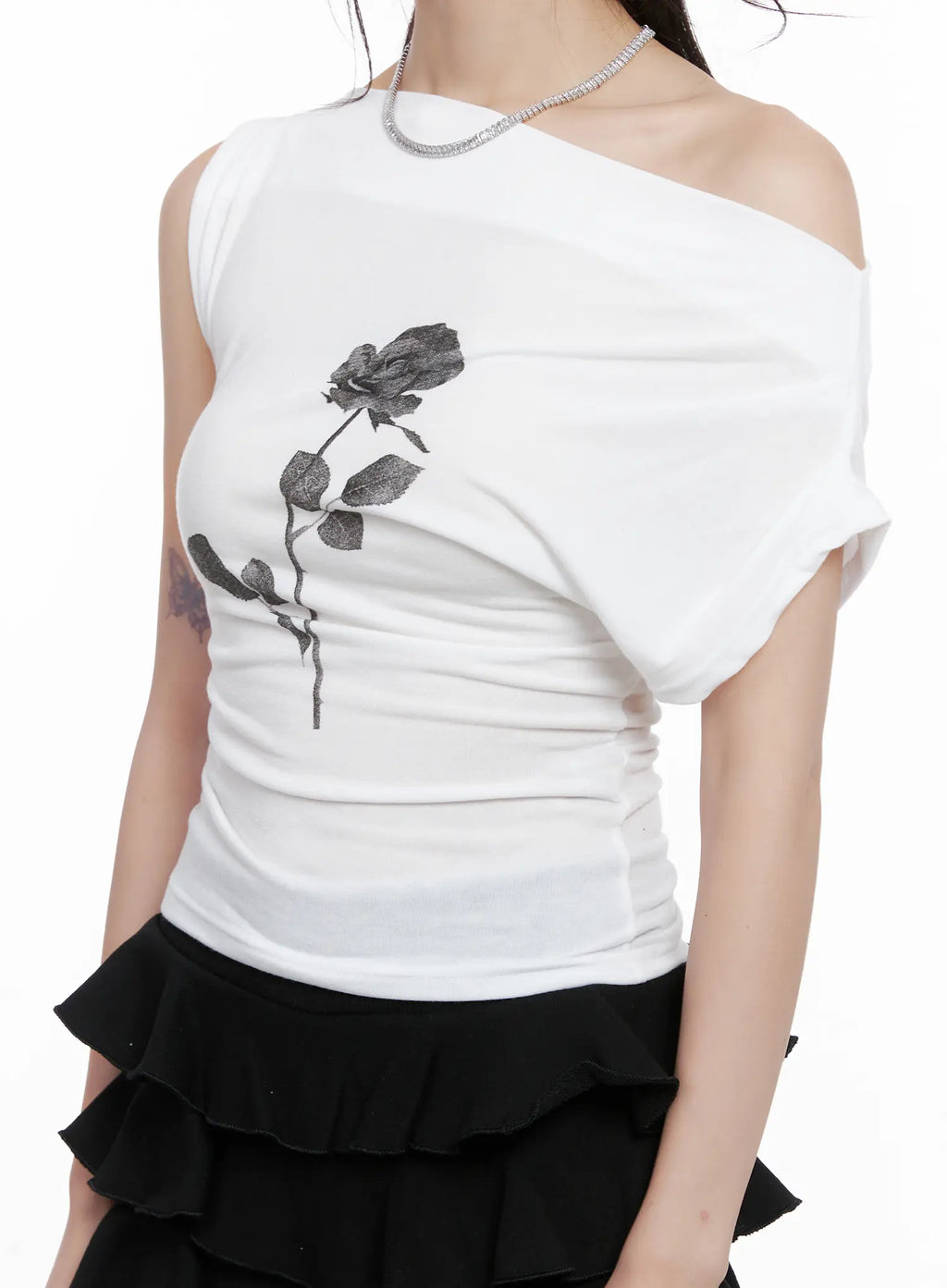 Black Rose Asymmetric Top CG518