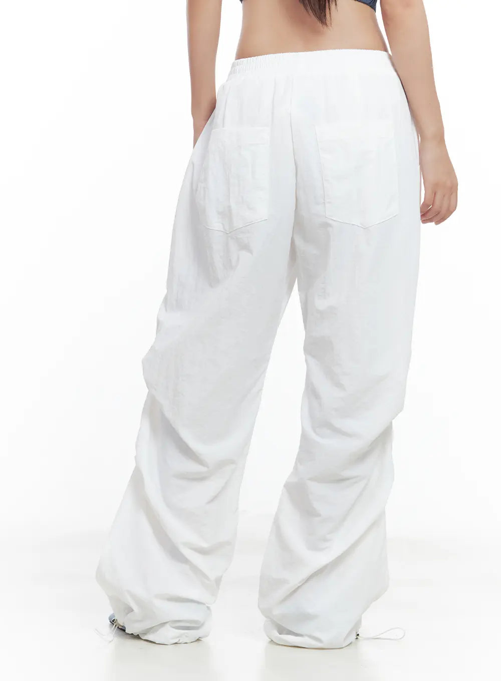 Pintuck Rivet Wide-Leg Joggers CL508